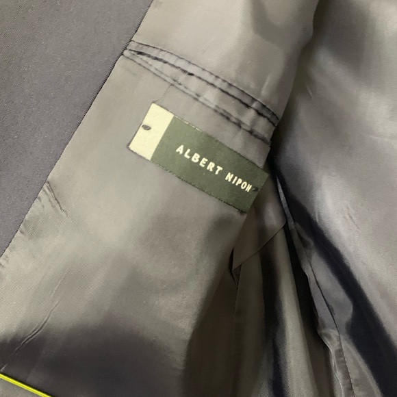 Albert Nipon 3 Bottom Navy Blue 2 Piece Suit - Picture 3 of 4